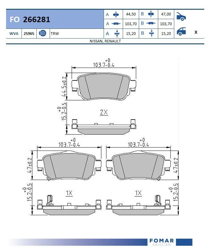 Brake Pad Set, disc brake